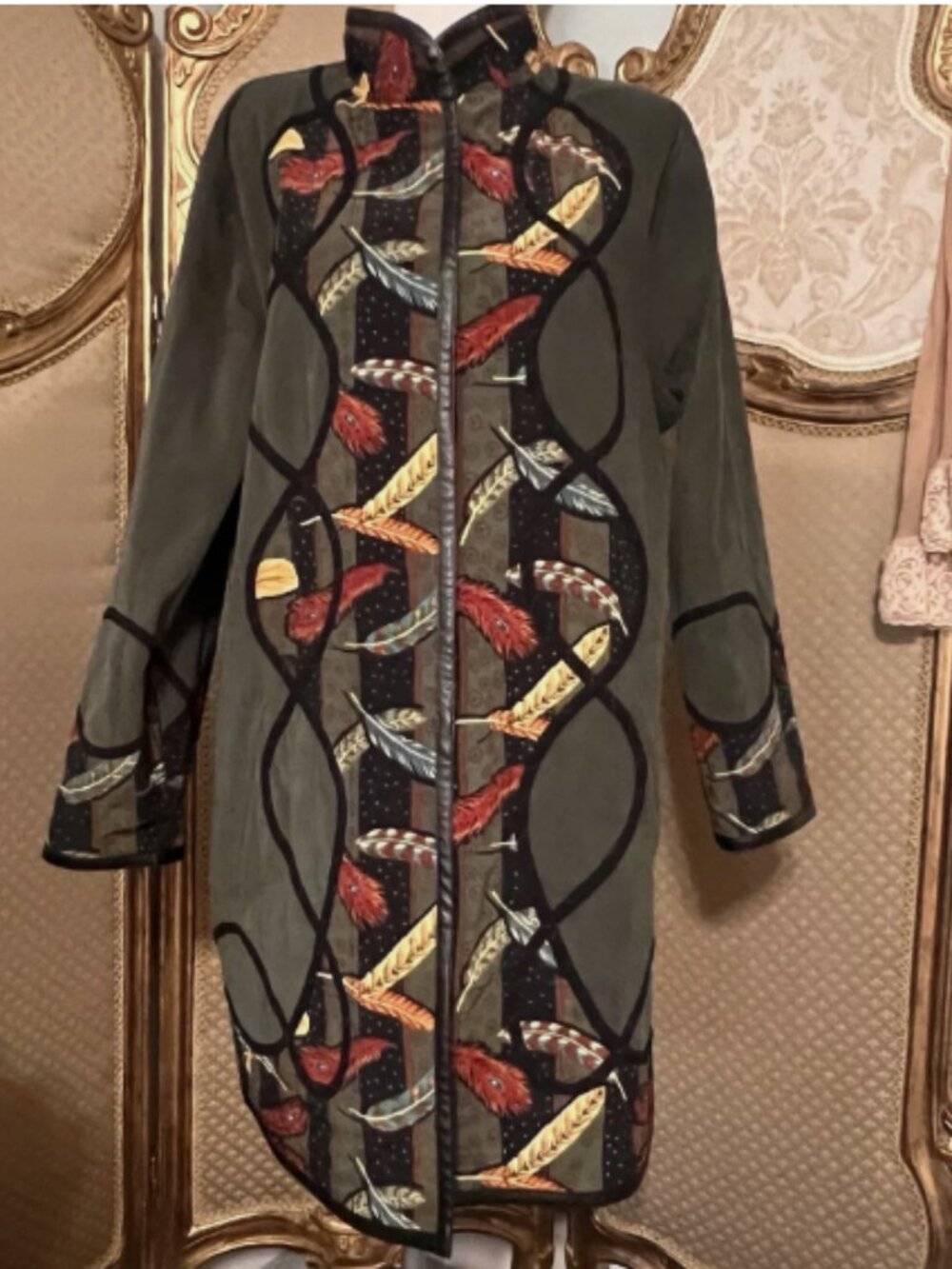 Koos Of Course. Size M. Vinyl Reversible Green Black Coat. WTC